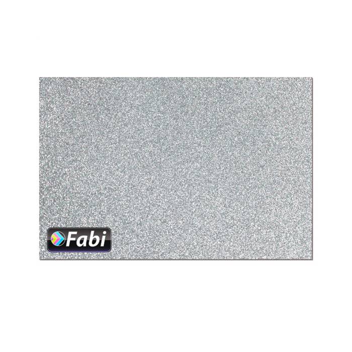 Fabi Χαρτόνι Σχεδίου Glitter Ασημί 50x70cm