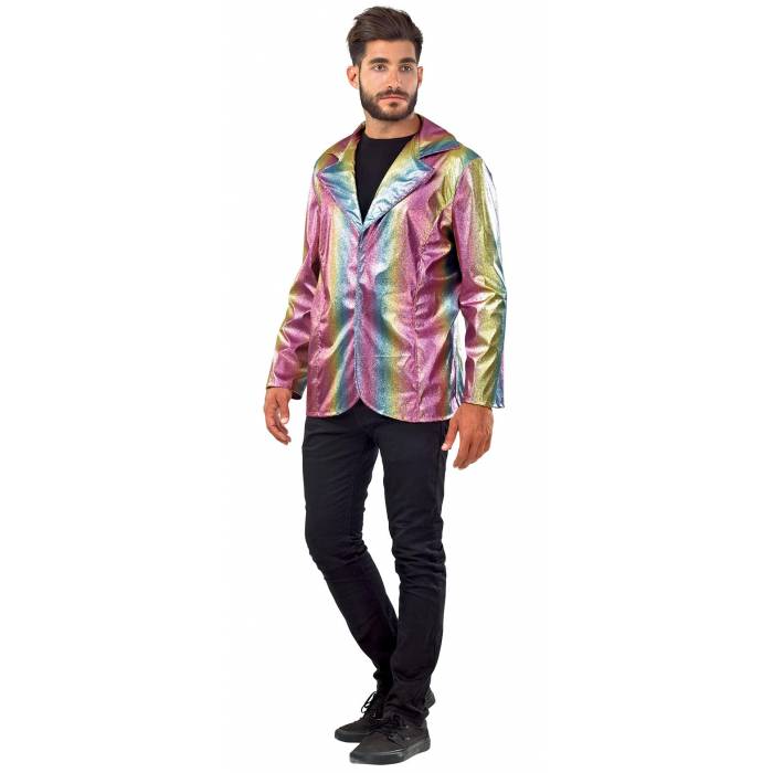Fun Fashion Στολή Αποκριάς Σακάκι Disco Μεταλλιζέ Πολύχρωμο Ανδρική