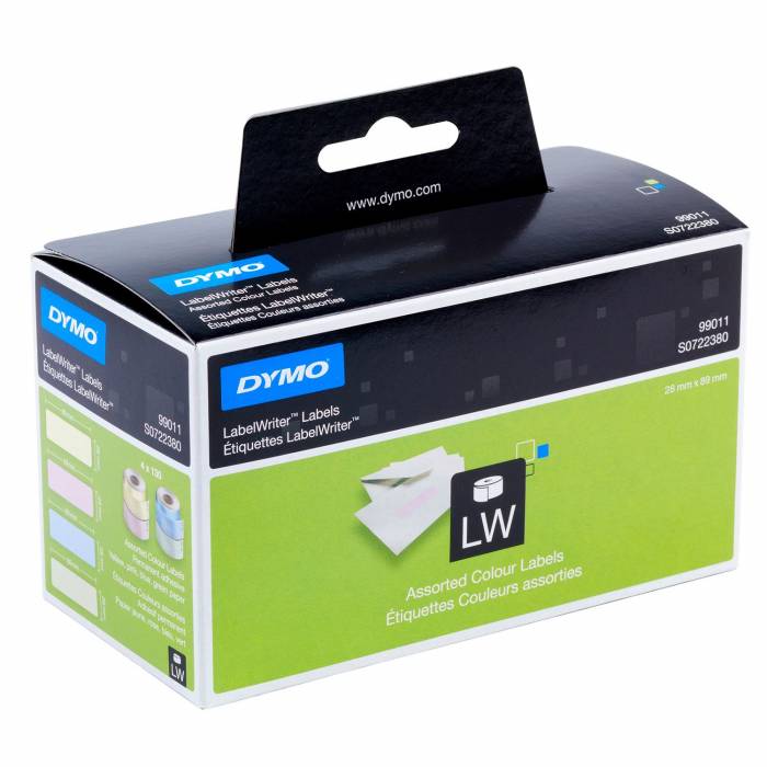 Dymo Ετικέτες 99011 LW Ass.Colours Labels 89x28mm 4 Rolls