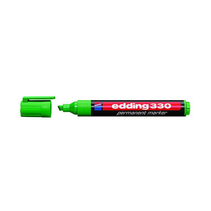 Edding 330 Μαρκαδόρος Ανεξίτηλος Με Πλακέ Μύτη Πράσινο