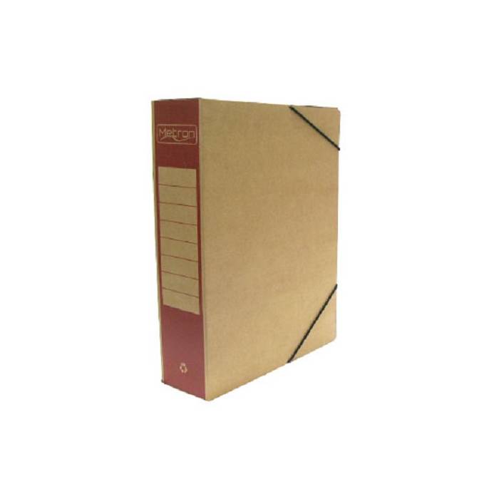 Metron Κουτί Αρχείου Με Λάστιχο 25x33x8cm Οικολογικό Κόκκινο