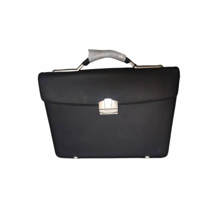 Delsey Δερμάτινος Χαρτοφύλακας Μαύρος 330130