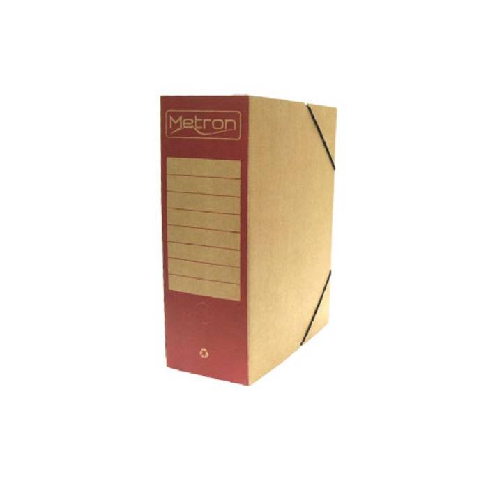 Metron Κουτί Αρχείου Με Λάστιχο 25x33x12cm Οικολογικό Κόκκινο