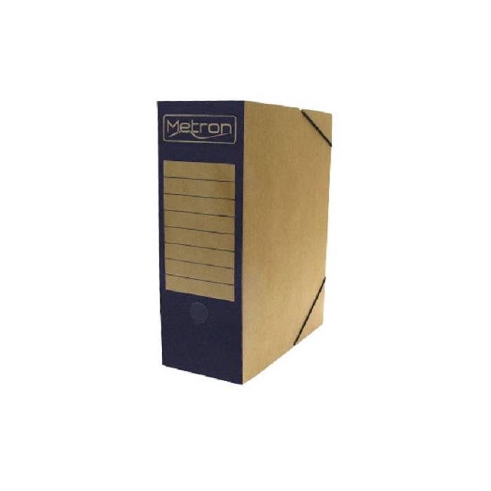 Metron Κουτί Αρχείου Με Λάστιχο 25x33x12cm Οικολογικό Μπλε