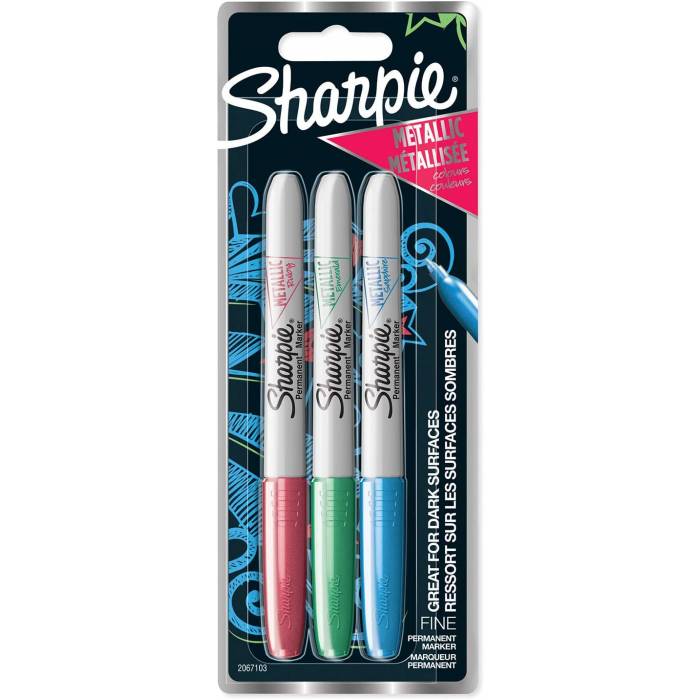 Sharpie Μαρκαδόροι Ζωγραφικής Metallic Permanent Markers Ruby-Emerald-Sapphire Fine 0.9mm Blister 3 Τεμ.