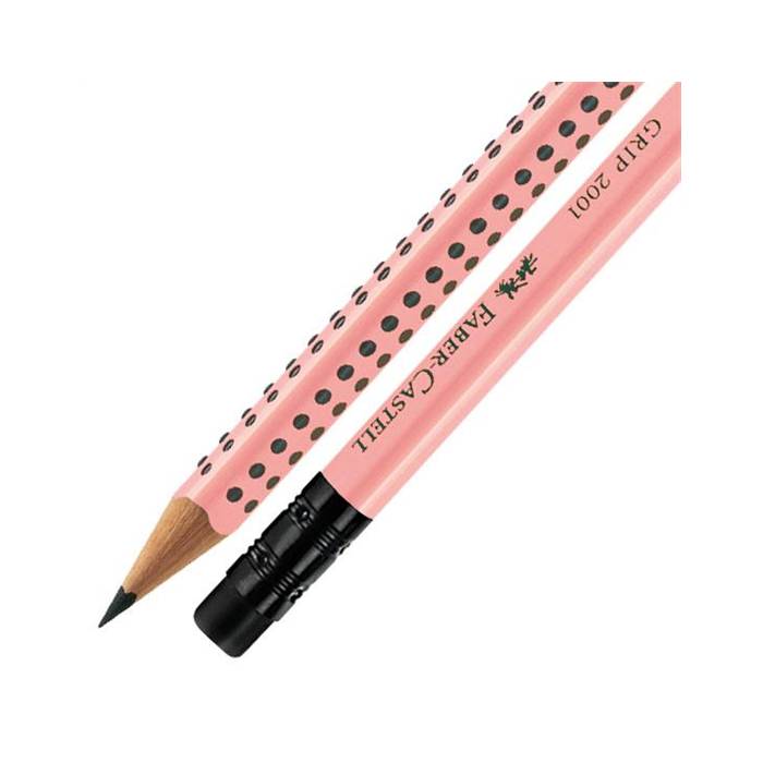 Faber Castell Μολύβι Grip 2001 Με Γόμα Σομόν 2=B 100-129-423