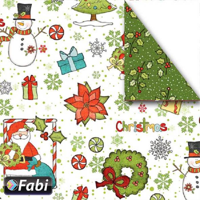 Fabi Χαρτόνι Σχεδίου Xmas Santa White 50x70cm