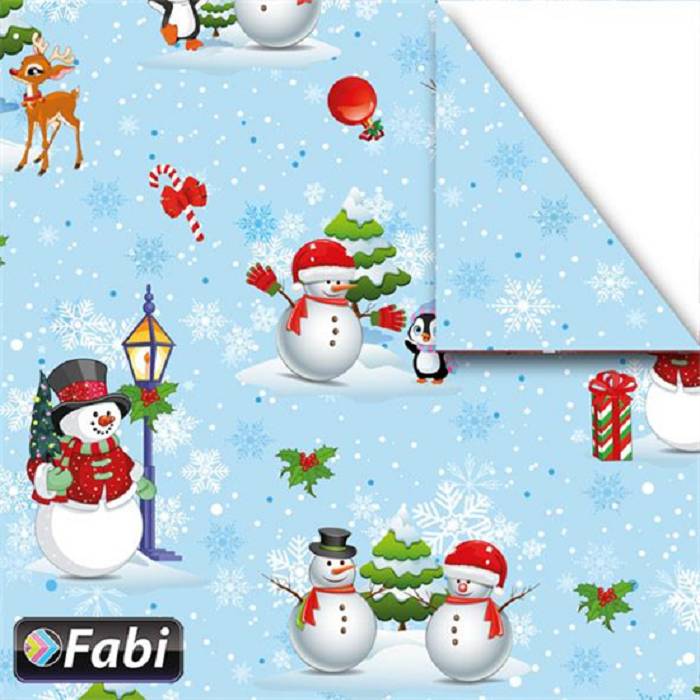 Fabi Χαρτόνι Σχεδίου Xmas Χιονάνθρωποι 50x70cm