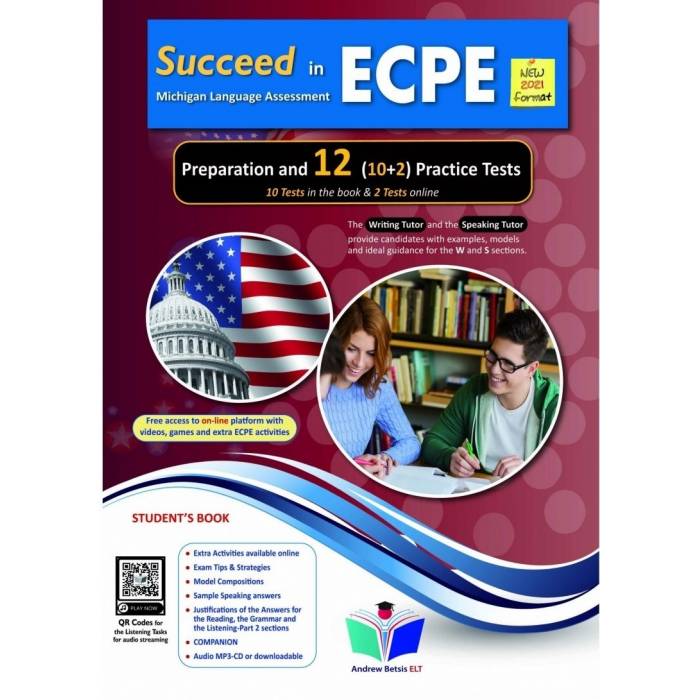 Succeed In Michigan ECPE 12 Practice Tests 2021 Format 9789604138654