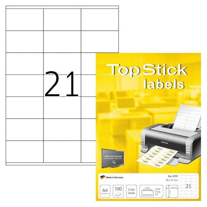 Top Stick Ετικέτες Α4 8707 70 x 41 mm