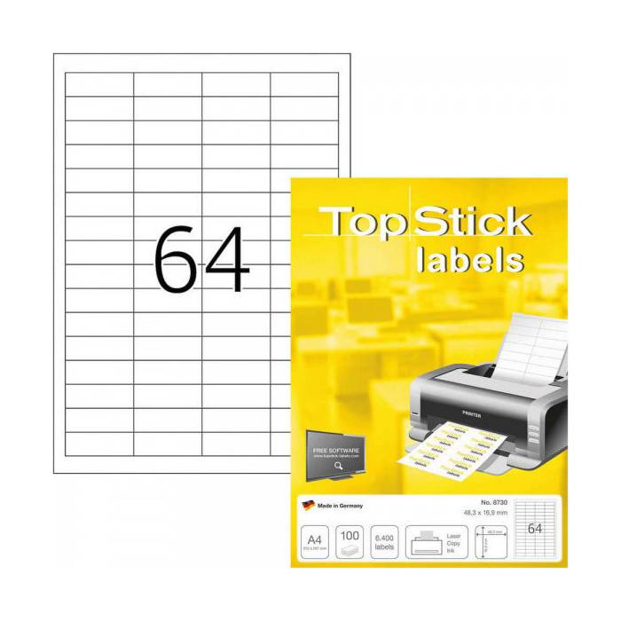 Top Stick Ετικέτες Α4 8730 48,3 x 16,9 mm