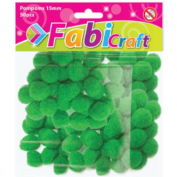 Fabi Πομ-Πομς Χειροτεχνίας 1,5cm Πράσινο 50 Τεμ.