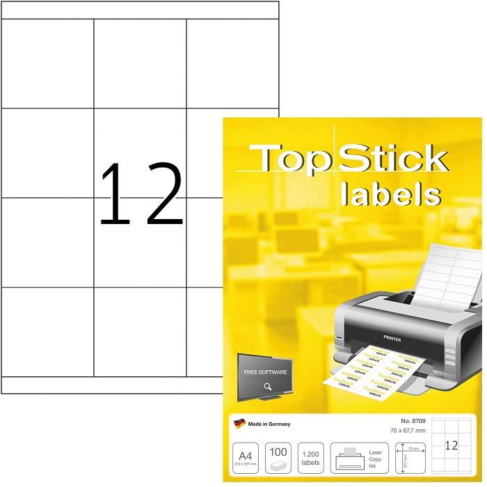 Top Stick Ετικέτες Α4 8709 70 x 67,7 mm