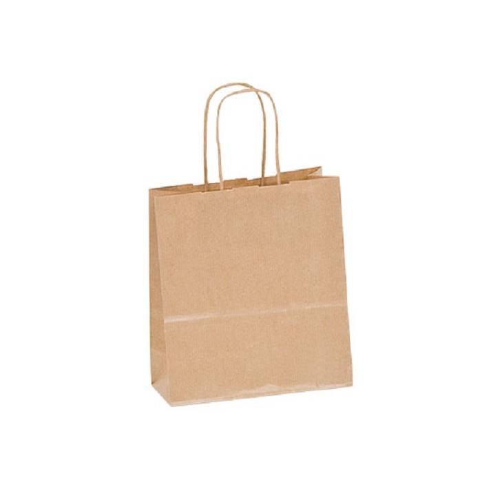 Metron Τσάντα Συσκευασίας Χάρτινη Σακούλα 24x20x10cm Κραφτ Στριφτή Λαβή 25τεμ.