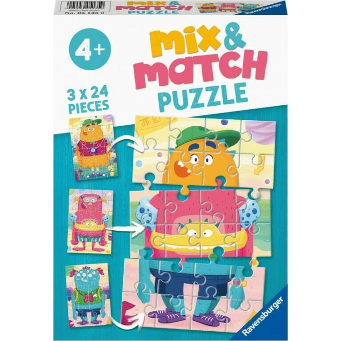 Ravensburger Παζλ 3x24τεμ. Mix & Match Τερατάκια 05135