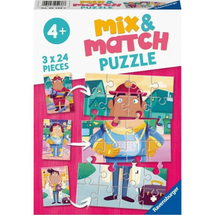 Ravensburger Παζλ 3x24τεμ. Mix & Match Αγαπημένα Επαγγέλματα 05136