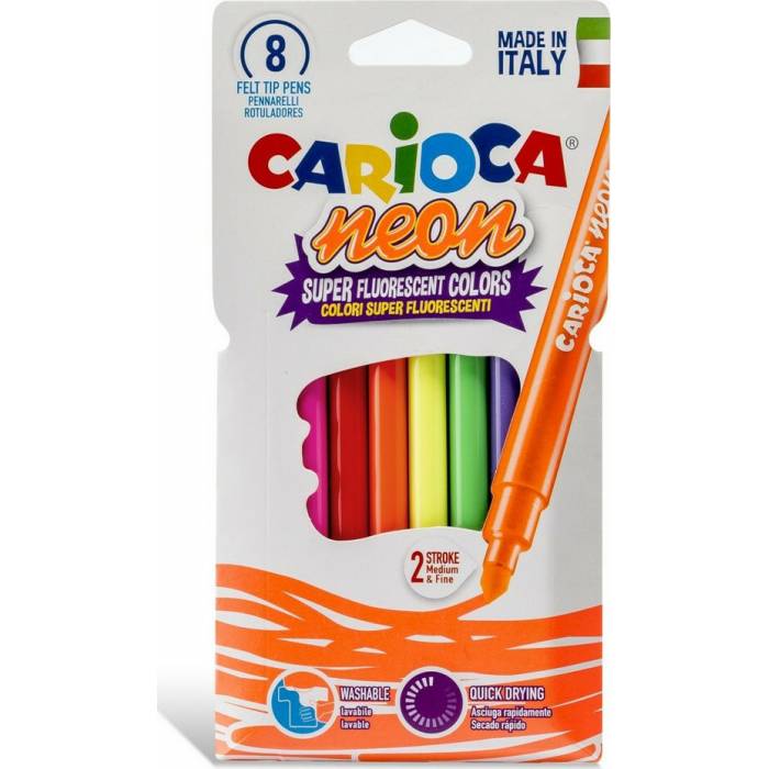 Carioca Μαρκαδόροι Ζωγραφικής Neon 8 Τεμ.