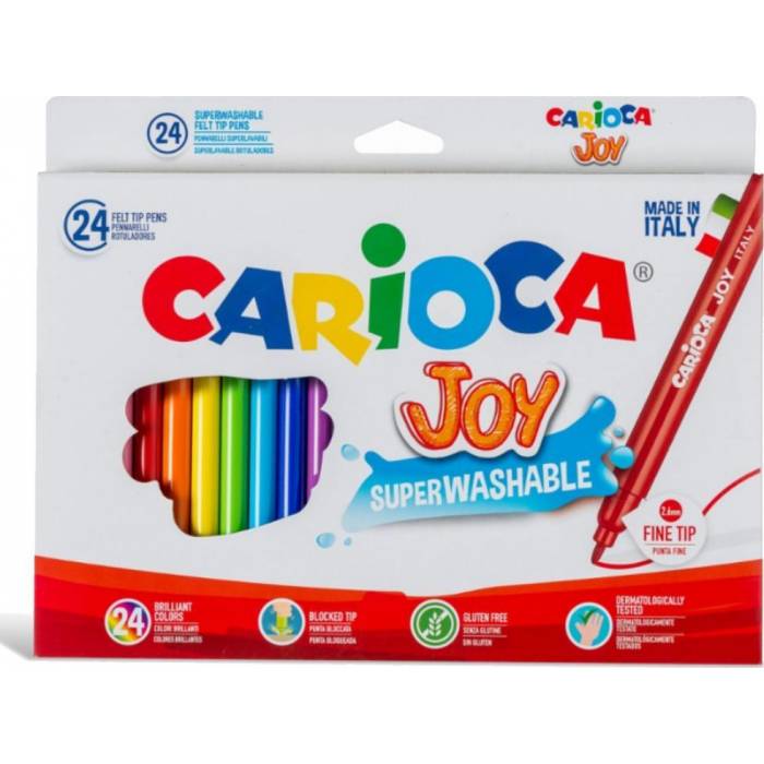 Carioca Μαρκαδόροι Πλενόμενοι Ζωγραφικής Joy 24 Τεμ.