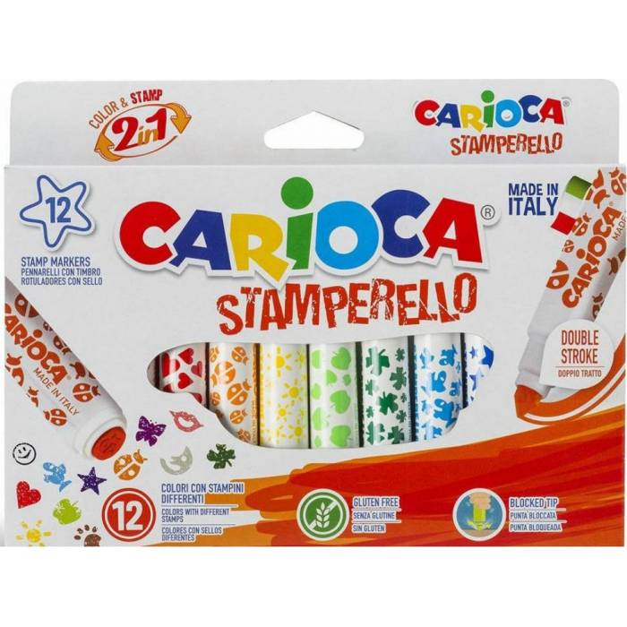 Carioca Μαρκαδόροι Ζωγραφικής Stamperello 12 Τεμ.