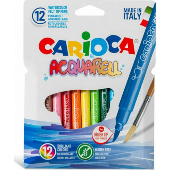 Carioca Μαρκαδόροι Ζωγραφικής Acquarell 12 Τεμ.