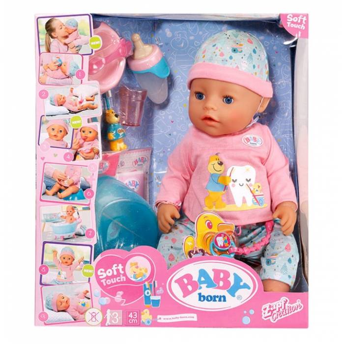 Zapf Κούκλα Baby Born Soft Touch Bath 43cm