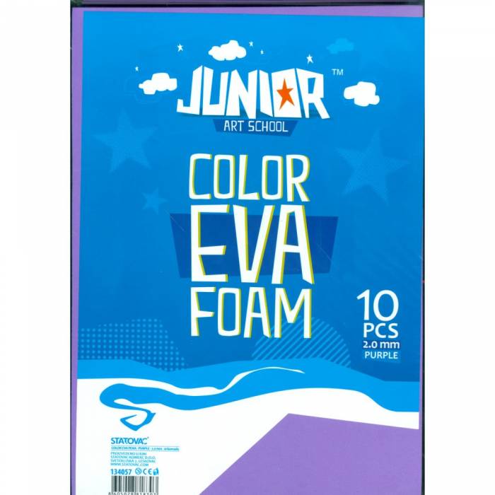 Unipap Junior Art School Μπλοκ Αφρώδες A4 Color Eva Foam 2mm 10 Φύλλα Βιολέ