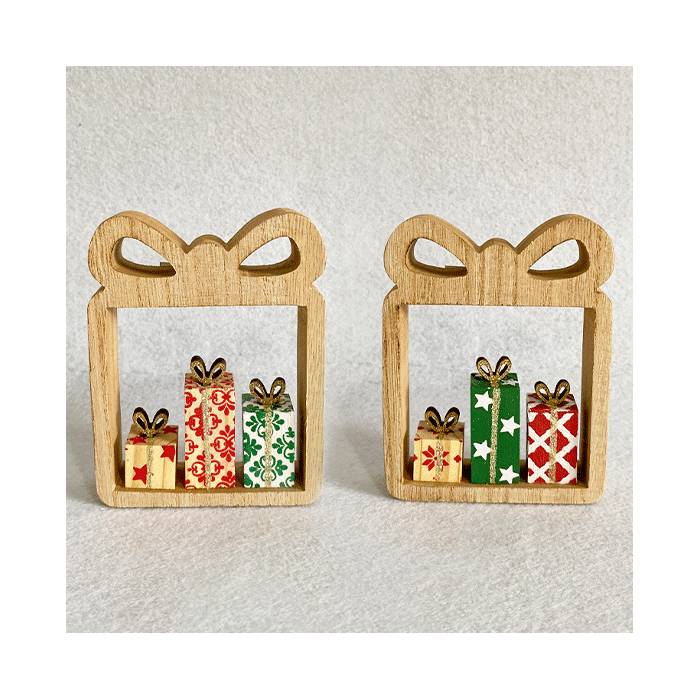 EFO Ξύλινο Stand Δώρα 9x12cm Σετ 2 Τεμάχια