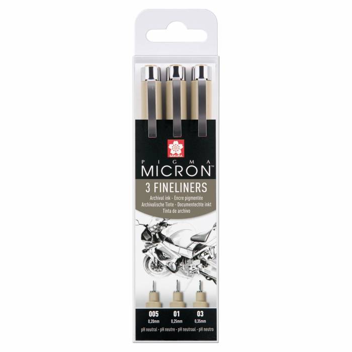 Royal Talens Sakura Μαρκαδόροι Ζωγραφικής Pigma Micron Black 3 Τεμ.