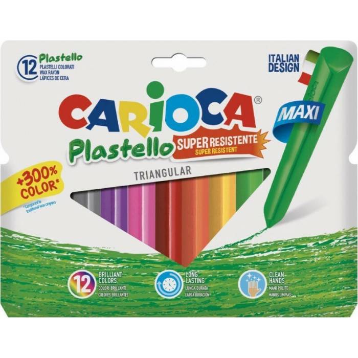 Carioca Κηρομπογιές Plastello Maxi 12 Τεμ.
