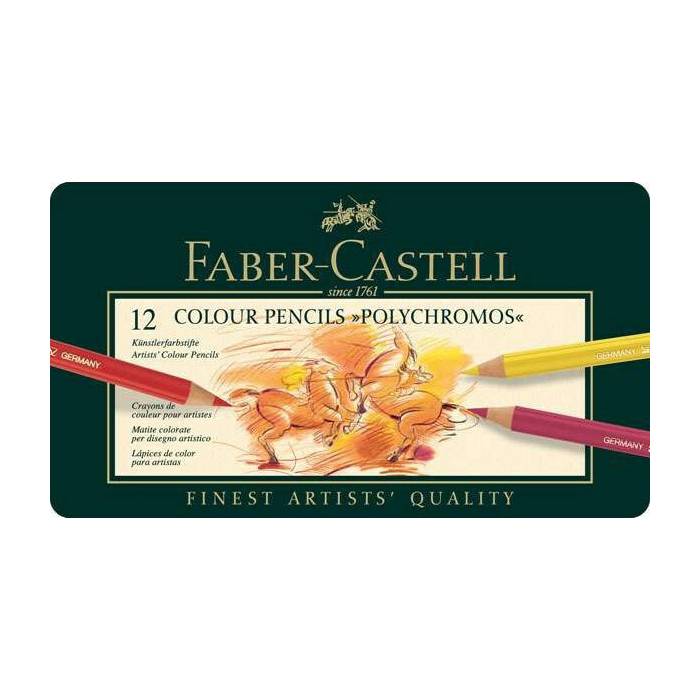 Faber Castell Ξυλομπογιές Σε Μεταλλική Κασετίνα 110012 Polychromos 12τεμ