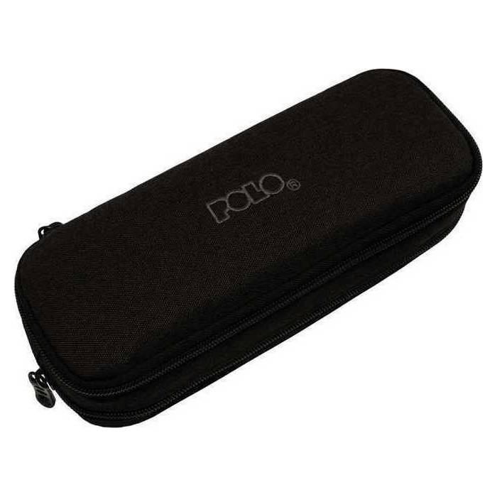 Polo Κασετίνα Οβάλ Pencil Case Duo Box Μαύρη