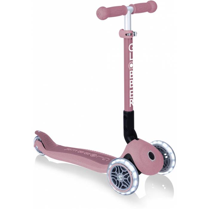 Globber Πατίνι Τρίτροχο Junior Foldable Lights Eco Berry