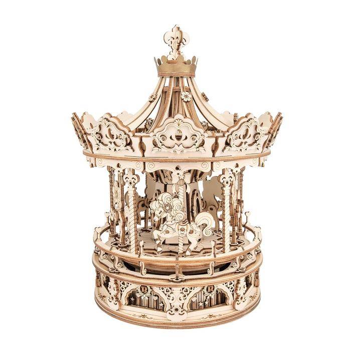 Robotime Ξύλινο Puzzle 3D Romantic Carousel Mechanical Music Box AMK62