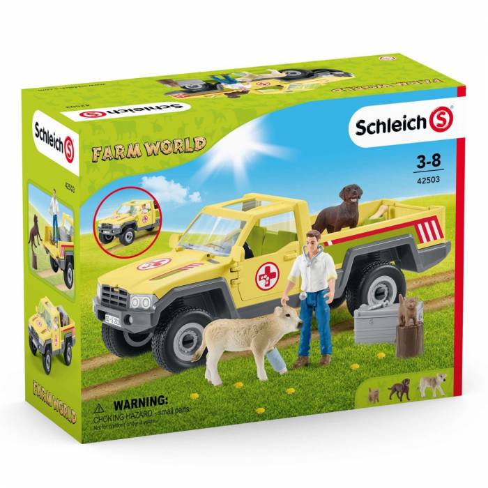 Schleich Σετ Παιχνιδιού Κτηνιατρικό Όχημα Με Ζωάκια