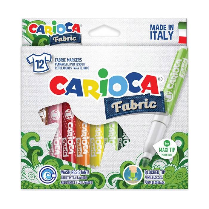 Carioca Μαρκαδόροι Ζωγραφικής Fabric Για Ύφασμα 12τεμ.