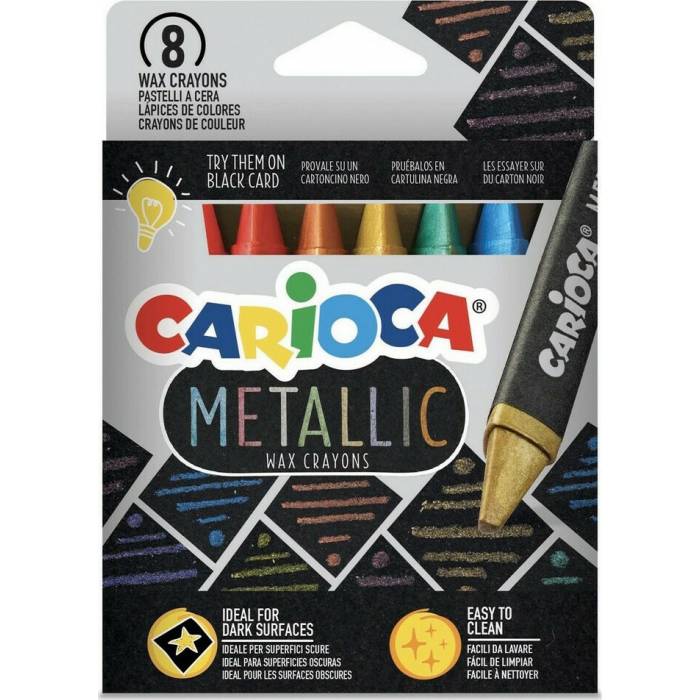 Carioca Κηρομπογιές Maxi Metallic Σετ 8 Τεμ.