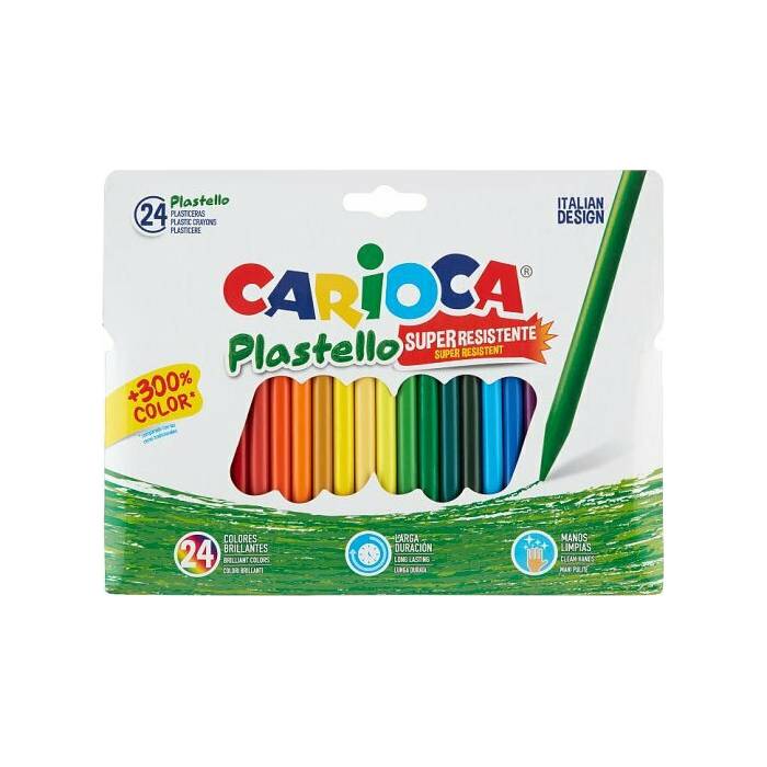 Carioca Κηρομπογιές Plastello Σετ 24 Τεμ.