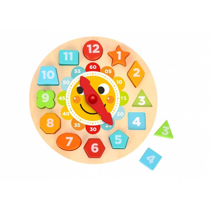 4M Toys Tooky Toy Ξύλινα Σφηνώματα Ρολόι 13pcs TL675