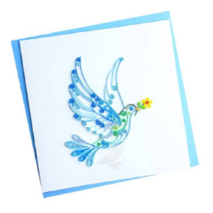 Origamo Ευχετήρια Κάρτα Quilling Περιστέρι 16.2x16.5cm Filigrana