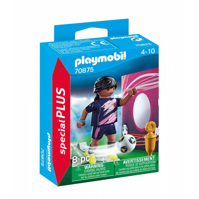 Playmobil 70875 Special Plus Γυναίκα Ποδοσφαιριστής Με Τοίχο Εξάσκησης