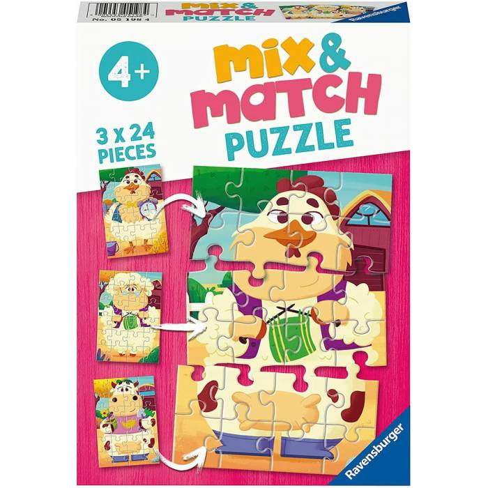 Ravensburger Παζλ 3x24τεμ. Mix & Match Φάρμα 05198