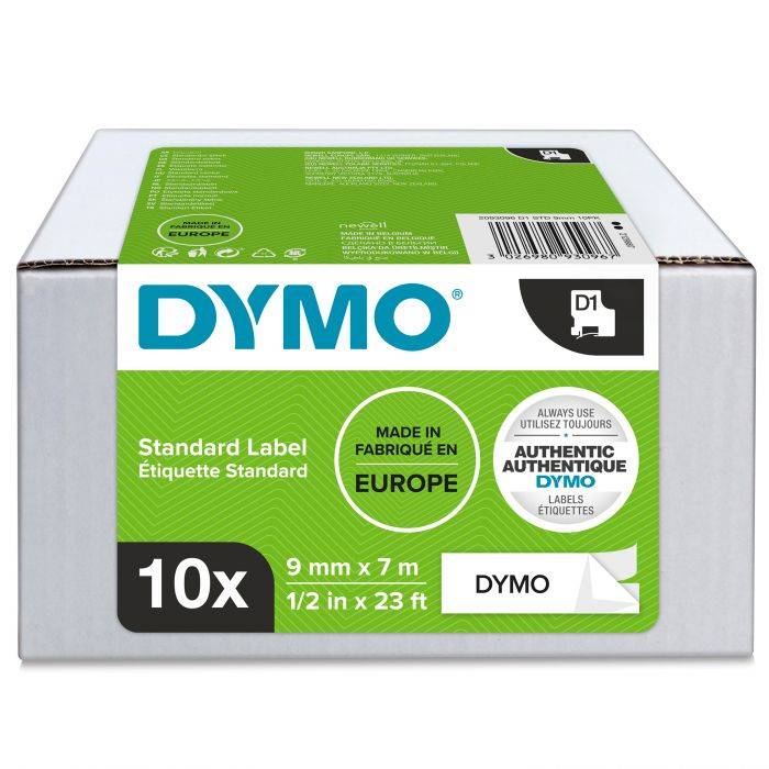 Dymo Κασέτα Ετικετογράφου D1 2093096 9mmx7m Black On White 10 Τεμ.