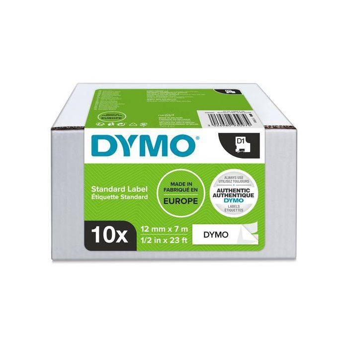 Dymo Κασέτα Ετικετογράφου D1 2093097 12mmx7m Black On White 10 Τεμ.