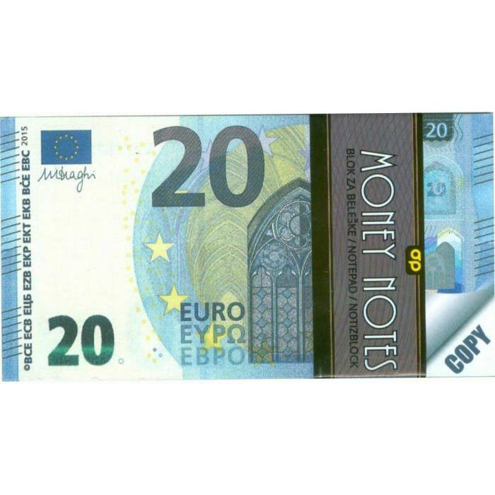 Unipap Μπλοκ Σημειώσεων Χαρτονομισμάτων Money Notes 20€ Καρρέ 4-24-68
