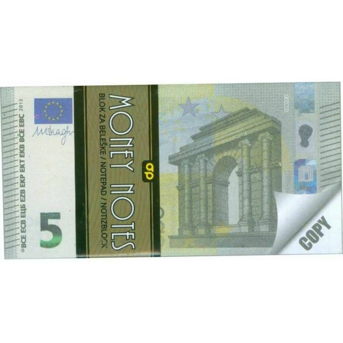 Unipap Μπλοκ Σημειώσεων Χαρτονομισμάτων Money Notes 5€ Καρρέ 4-24-70