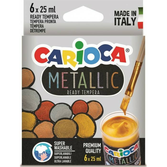 Carioca Τέμπερες 25ml Διάφορα Μεταλλικά Χρώματα 6 Τεμάχια