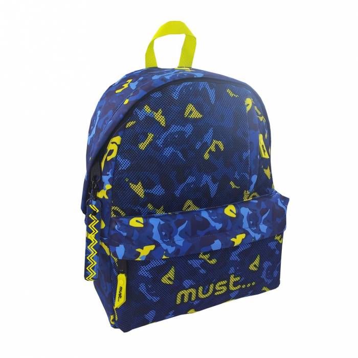 Must Σακίδιο Πλάτης Monochrome Backpack Army Net RPET Μπλε-Κίτρινο
