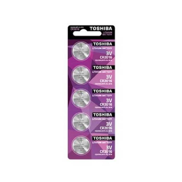 Toshiba Μπαταρίες Λιθίου Coins CR-2016 Σετ 5 Τεμ.