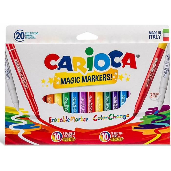 Carioca Μαρκαδόροι Πλενόμενοι Ζωγραφικής Magic 20 Τεμ.