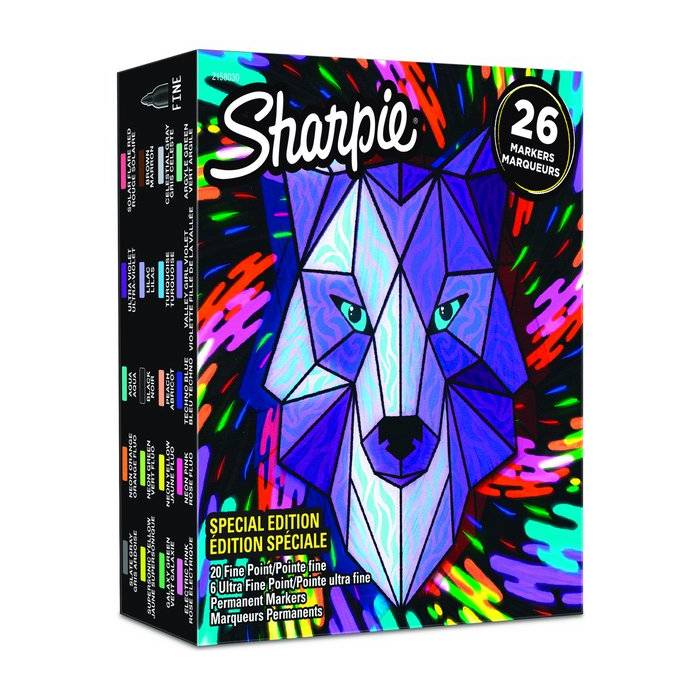 Sharpie Μαρκαδόροι Ζωγραφικής Permanent Markers Wolf 20 τεμ Fine 0.9mm Και 6 τεμ. Ultra Fine 0.3mm